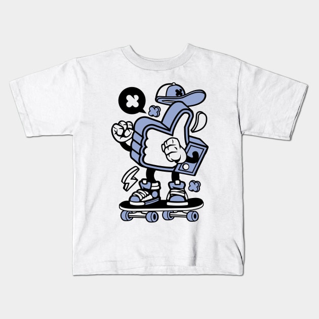 Like Finger cartoon skateboard Kids T-Shirt by p308nx